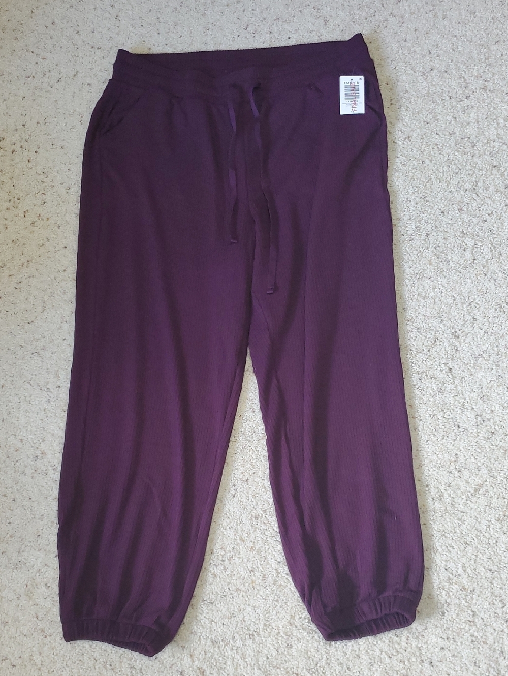 Torrid Ribbed Dark Purple Jogger Pants